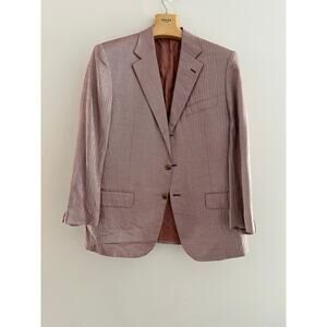 Vintage Belvest Italian Men’s Suit Blazer Jacket Red Silk 120s Wool Size 52IT